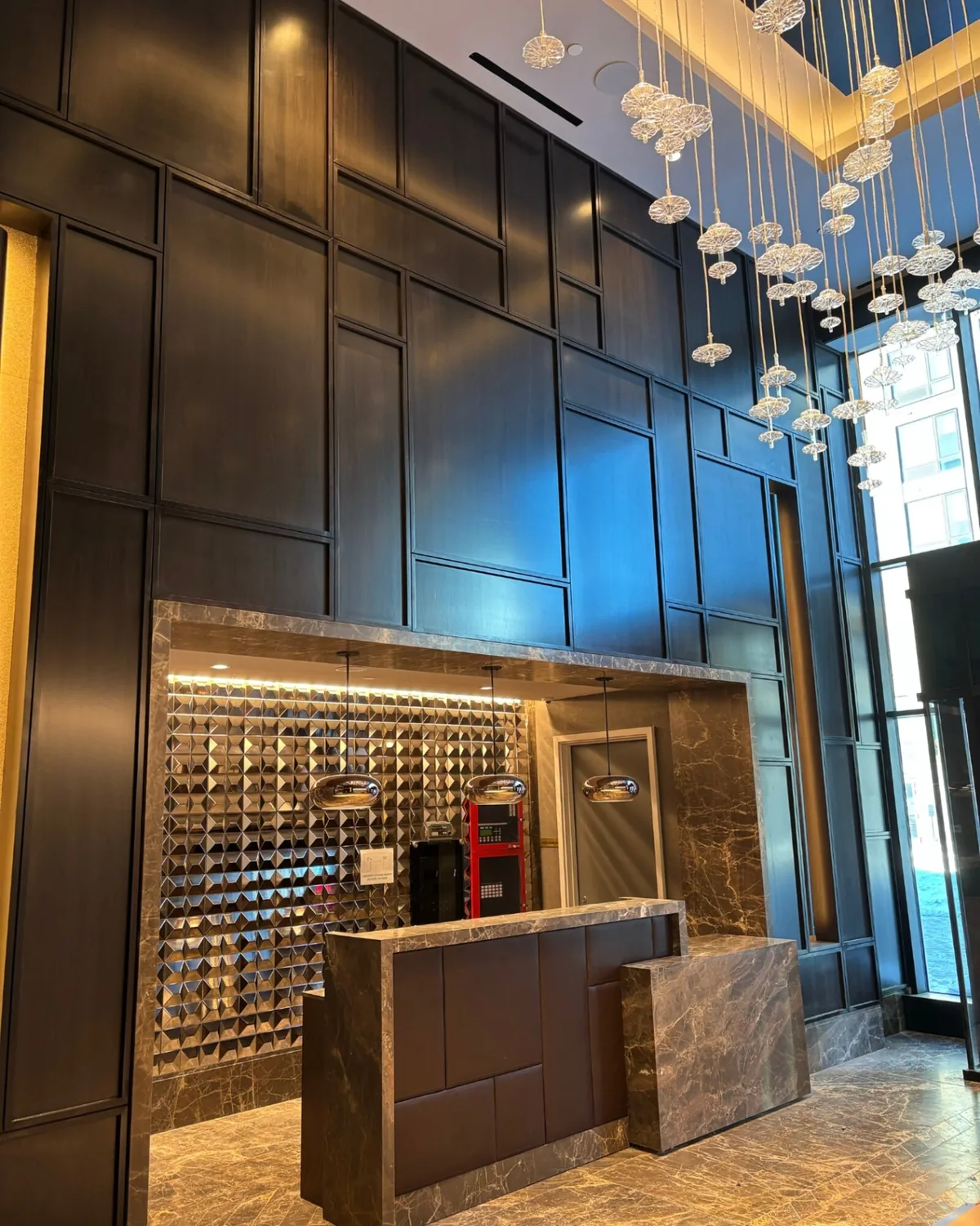 Commercial painting project — office interior with painted walls, ceilings, and trim